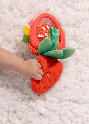 Melissa & Doug Peek-a-Boo Berry Take-Along Toy with Teether, Clip-On Stroller Toy for Baby Ages 12m+