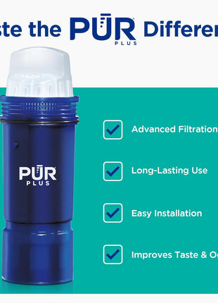 PUR Plus Lead Reducing Water Pitcher and Dispenser Replacement Filter, 1-Pack, NSF & WQA Certified – Compatible with All PUR Pitchers and Dispensers, Blue, PPF951K1 | Compatible with All PUR Pitchers and Dispensers, 1 Pack