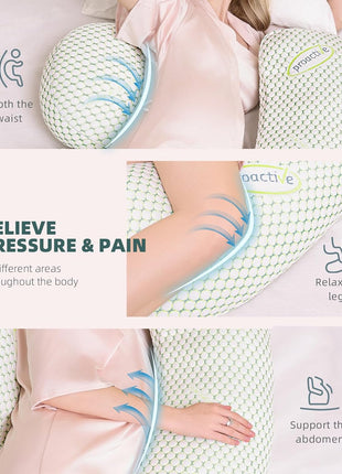 Oternal Pregnancy Pillow for Pregnant Women, Soft Pregnancy Body Pillow, Support for Back, Belly, Hips, Legs, Maternity Pillow with Detachable and Adjustable Pillow Cover