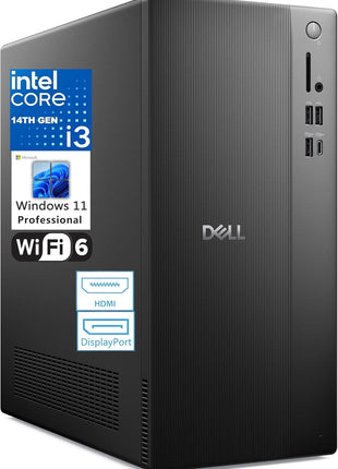 Dell Pro Tower Plus Core Ultra 7 265 32GB DDR5 1TB SSD Desktop Computer | AI Boost with Intel 20-Core 13 TOPS NPU up to 5.3GHz, DVD-RW, 3 DisplayPorts, 2 USB-C, Windows 11 Pro Business PC
