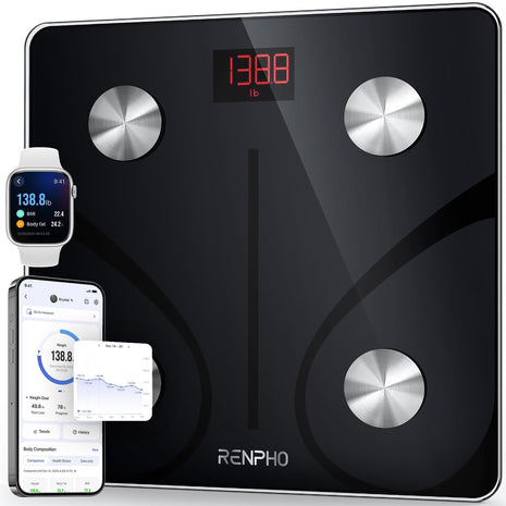 RENPHO Smart Scale for Body Weight, Digital Bathroom Scale BMI Weighing Bluetooth Body Fat Physician Scale, Body Composition Monitor Health Analyzer with Smartphone App, 400 lbs   Elis 1
