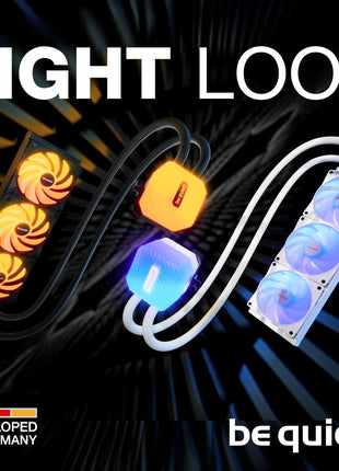 be quiet! Light Loop 240mm | All in One Water Cooling System | ARGB Water Cooler | ARGB Hub | Customizable LED Cooling Block | White | BW021