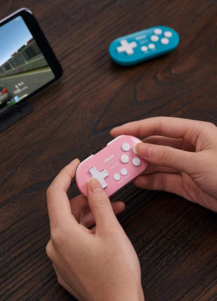 Nargos 8Bitdo Zero 2 Bluetooth Key Chain Sized Mini Controller for Nintendo Switch, Windows, Android and macOS (Pink Edition)