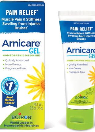 Boiron Arnicare Gel for Relief of Joint Pain, Muscle Pain, Muscle Soreness, and Swelling from Bruises or Injury - Non-greasy and Fragrance-Free - 2.6 oz