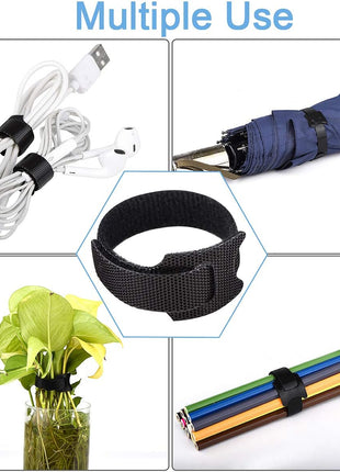Nettbe 60 PCS 6 Inches Reusable Cable Ties, Adjustable Cord Straps Wire Organizer Cord Wrap and Hook Loop Cable Management