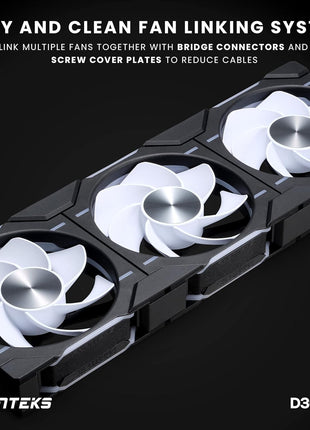 Phanteks D30 120mm Reverse Airflow ARGB PWM PC Fan, Daisy-Chain, Black