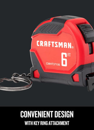 CRAFTSMAN Keychain Tape Measure, 6 FT (CMHT37106G)