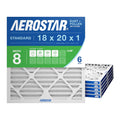 Aerostar 18x20x1 MERV 8 - 6 Count - High Efficiency Pleated HVAC, Furnace & Air Conditioner Filters - Removes Dust, Lint, Mold & Allergy-Causing Pollen