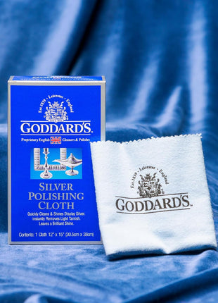 Goddard's Silver Polishing Cloth for Jewelry, Remove Tarnish on Plated or Sterling Silver, Gold, Antiques, and Leaves Tarnish Protection, 1 Cloth