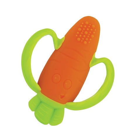 Infantino Lil' Nibbles Textured Silicone Teether, BPA-Free Baby Teething Toy, Soft, Easy to Hold, Sensory Stimulation for Infants, Carrot