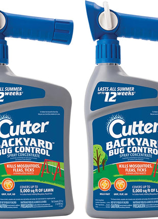 Cutter Backyard Bug Control Spray Concentrate (2 Pack), Kills Mosquitoes, Fleas & Listed Ants, 32 fl Ounce