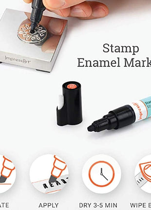 ImpressArt - Metal Stamp Enamel Marker for Metal Stamping & Engraving DIY Jewelry Acrylic Ink (Black)