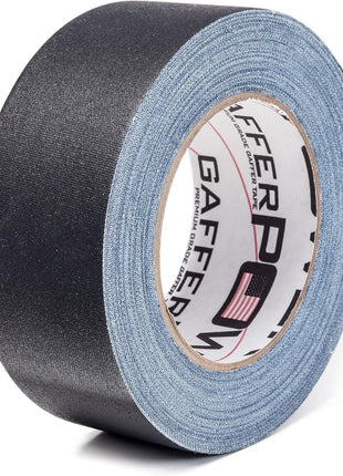 Gaffer Power Black Gaffer Tape 2 Inch x 30 Yards, Pro Grade, Made in USA
