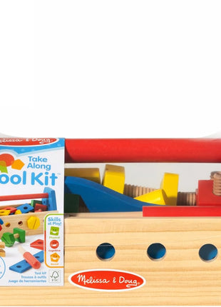 Melissa & Doug Take-Along Tool Kit Wooden Construction Toy (24 pcs)