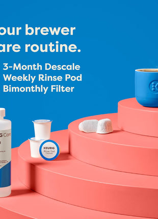 Keurig 3-Month Brewer Maintenance Kit Includes Descaling Solution, Water Filter Cartridges & Rinse Pods, Compatible Classic/1.0 & 2.0 K-Cup Coffee Makers, 7 Count