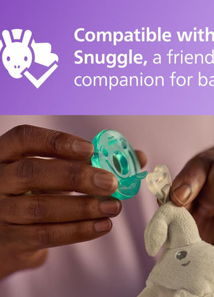 Philips Avent Soothie Baby Pacifier for 0-3 Months, BPA-Free, 4-Pack, Green | Supports Natural Suckling, Medical Grade Silicone for Easy Hospital-Grade Sterilization, One-Piece Design, SCF190/41