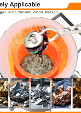 Nelyrho 6KG Graphite Crucible with Pouring Spout for Melting Metal | Silicon Carbide Crucible, Ideal for Melting, Casting & Refining Aluminum, Gold, Silver, Copper & Brass, 1800°C/3272°F
