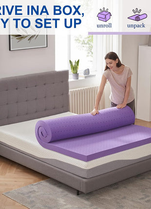 SINWEEK 2 Inch Gel Memory Foam Mattress Topper Ventilated Soft Pressure Relieve Mattress Pad, Breathable Bed Topper, CertiPUR-US Certified, Twin Size