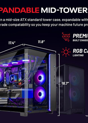 Skytech Gaming King 95 Gaming PC, AMD Ryzen 7 9800X3D 4.7GHz, NVIDIA RTX 5080 16GB VRAM, 2TB Gen4 NVMe SSD, 32GB DDR5 RAM 6000, 850W Gold ATX 3 PSU, 360 ARGB AIO, WI-FI 5, Windows 11, Desktop