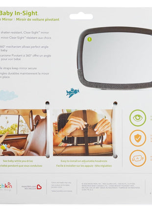 Munchkin Baby Car Mirror for Rear Facing Car Seats, Pivot 360 Baby in-Sight Adjustable Back Seat Mirror, Black