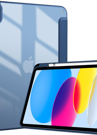 ProCase for iPad A16 11th/10th Generation Case with Pencil Holder, Navy | 11 Inch 2025/10.9 Inch 2022, Hybrid Cover a16 iPad Case 11th/10th Generation, Clear Back Soft TPU Bumper, Auto Wake/Sleep