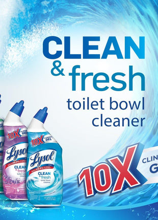 Lysol Toilet Bowl Cleaner Gel, For Cleaning and Disinfecting, Stain Removal, Forest Rain Scent, 24oz