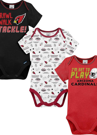 Gerber NFL Unisex-Baby NFL Team 3 Pack Short Sleeve Onesie Bodysuit