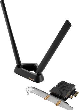 ASUS PCE-BE92BT WiFi 7 PCI-E Adapter with 2 External Antennas. Supporting 6GHz Band, 320MHz, Bluetooth 5.4, WPA3 Network Security, OFDMA and MU-MIMO, only Compatible with Intel motherboards