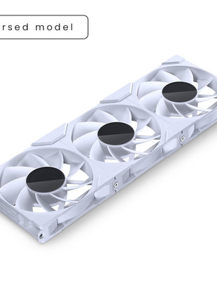Phanteks M25-120 Gen2 Reversed Blade Triple Pack, 3X 120mm ARGB High Performance Cooling Fans, Daisy-Chain Unified Fan Frame, Infinity Mirror hub, Single Cable Connection, White