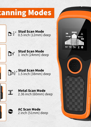 Stud Finder Wall Scanner 5-in-1 - Detector for Wood, Metal, Joists, Pipes, and AC Wires, Upgraded New version Intelligent Chip, High-Definition LCD Display Screen & Audible Alarm