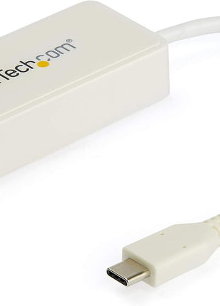 StarTech.com USB C to Gigabit Ethernet Adapter w/USB A Port - White 1Gbps NIC USB 3.0/USB 3.1 Type C Network Adapter - 1GbE USB-C RJ45/LAN TB3 Compatible Windows MacBook Pro Chromebook (US1GC301AUW)