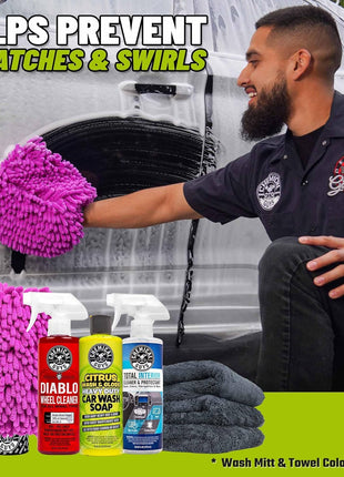 Chemical Guys Car Cleaning Kit - With Car Wash Soap, Wheel Cleaner, Total Interior, Car Wash Mitt - Interior and Exterior Wash Kit With Vehicle Cleaning and Detailing Accessories - 7 Item Kit