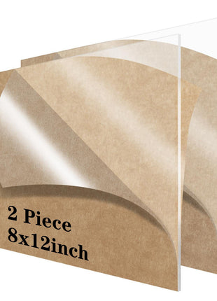 8 x 12 Acrylic Sheet 1/8 inch Thick 3mm 2 Pack Clear Plexiglass Sheets,for Sign,Craft,Painting,Laser Cutting,DIY Display Projects...