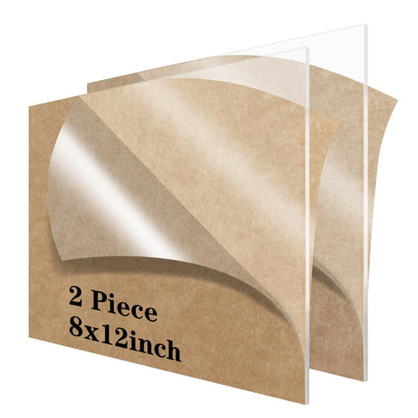 8 x 12 Acrylic Sheet 1/8 inch Thick 3mm 2 Pack Clear Plexiglass Sheets,for Sign,Craft,Painting,Laser Cutting,DIY Display Projects...