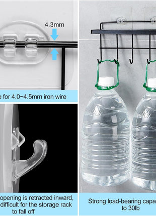 Vivinin 15 Pack Shower Caddy Adhesive Replacement, No Drilling Shower Shelf, Strong Adhesive Hooks for Showers & Kitchen Racks