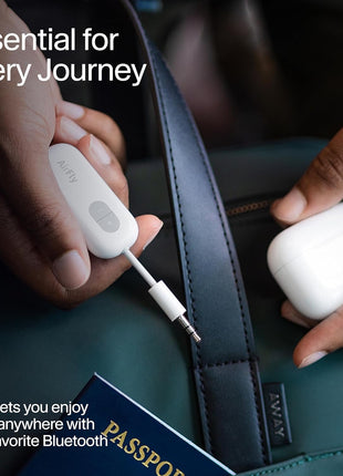 Twelve South AirFly SE | Bluetooth Wireless Audio Transmitter Adapter for AirPods/Headphones, 20+ Hr Battery, Works with 3.5mm aux Jacks on Airplanes, TVs, Gym Equipment, and Travel