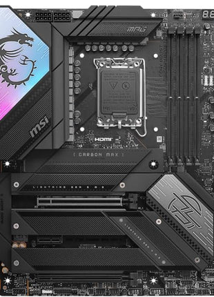 MSI MPG Z790 Carbon MAX WiFi II Gaming Motherboard (Supports 12th/13th/14th Gen Intel Processors, LGA 1700, DDR5, PCIe 5.0, M.2, 2.5Gbps LAN, USB 4, Wi-Fi 7, ATX)