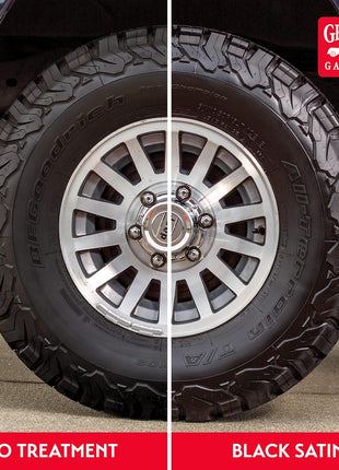 Griot's Garage Black Satin Tire Coating, Provides a Low-Gloss, Satin Finish, Non-Greasy, Long-Lasting, Quick-Drying, Easy-to- Use, No Mess, 10951, 15oz
