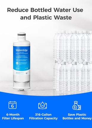 Waterdrop DA97-17376B Replacement for Samsung® HAF-QIN/EXP, DA97-08006C, RF28R7201SR, RF28R7351SG, WD-F45, Refrigerator Water Filter, 3 Filters
