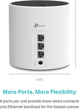TP-Link Deco X55 AX3000 WiFi 6 Mesh System - Covers up to 4500 Sq.Ft, Replaces Wireless Router and Extender, 3 Gigabit Ports per Unit, Supports Ethernet Backhaul, Deco X55(2-Pack)