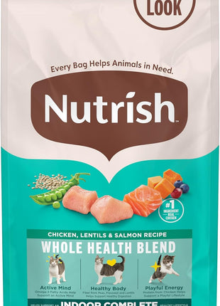 Nutrish Indoor Complete Chicken, Lentils & Salmon Recipe Dry Cat Food 14 lb. Bag, Packaging May Vary (Rachael Ray)