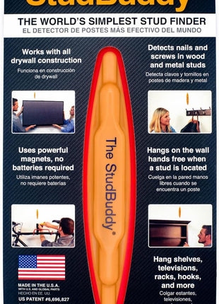 The Original StudBuddy® Magnetic Stud Finder - Made in the USA - Easy to Use Stud Finder - No Batteries Required - Powerful Magnet Stud Finder - Stud Finder for Drywall and Wood