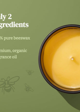 Elk Field Orange Clove Organic Beeswax Candle | 2 Ingredients | 100% Pure Beeswax Candles, Non Toxic, Natural, Organic Candles, Beeswax Candles Scented, Non Toxic Candles, 80 Hour, 10oz