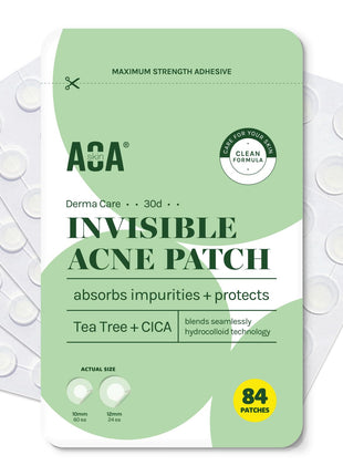 AOA Studio Absorbing Cover Healing Invisible Acne Patch Blemish Spot, Treatment, Facial Acne Patch Vegan, Cruelty Free, Hydrocolloid, Two Sizes 10mm 12mm (Total 84 Counts)