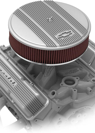 Holley Sbc Valve Cvrs,Finned,Chevy Script Nat