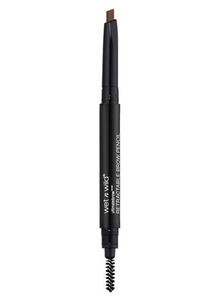 wet n wild Ultimate Eyebrow Retractable Definer Pencil, Medium Brown, Dual-Sided Brow Brush, Fine Tip, Shapes, Defines, Fills Brow Makeup
