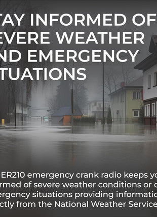 Midland ER210 NOAA Emergency Weather Radio - Compact, Crank, Weather Alerts, AM/FM Radio, Multiple Power Sources, SOS Emergency Flashlight