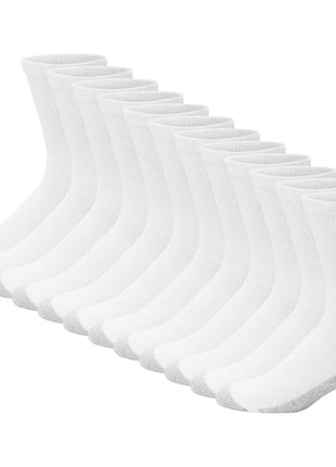 Hanes Men's Double Tough Socks, Crew and Ankle Moisturing Wicking Socks, Black & White, Multi-Packs