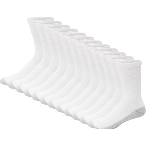 Hanes Men's Double Tough Socks, Crew and Ankle Moisturing Wicking Socks, Black & White, Multi-Packs