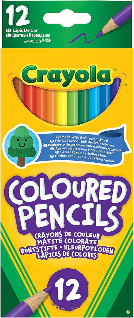 CRAYOLA Colouring Pencils - Assorted Colours (Pack of 12) | A Must-Have for All Kids Arts & Crafts Sets | Ideal for Kids Aged 3+